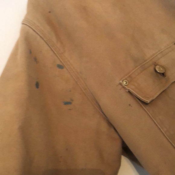 Men’s VTG Y2k thrashed carhartt corduroy collar blanket lined jacket - Picture 7 of 15